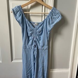 Blue and White Striped Dress